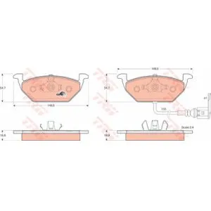 Kit de plaquettes de frein, frein à disque COTEC GDB1386 TRW GDB1386 pas cher