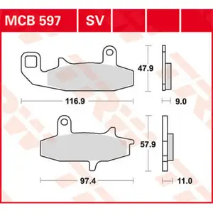 TRW Plaquettes de frein, et mâchoires moto, MCB597SV Sinter street pas cher