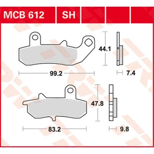 TRW Plaquettes de frein, et mâchoires moto, MCB612SH Sinter street pas cher