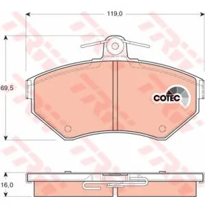 Kit de plaquettes de frein, frein à disque COTEC GDB1437 TRW GDB1437 pas cher