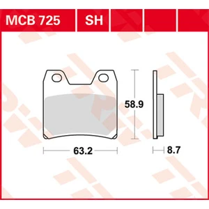 TRW Plaquettes de frein, et mâchoires moto, MCB725SH Sinter street pas cher