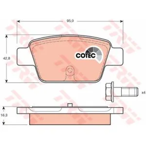 Kit de plaquettes de frein, frein à disque COTEC GDB1485 TRW GDB1485 pas cher