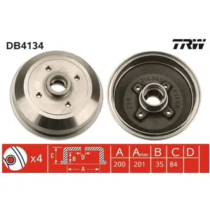 TRW Automotive AfterMarket DB4134 Tambour de frein pas cher