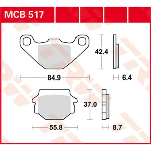 TRW Plaquettes de frein, et mâchoires moto, MCB517 Allround organique