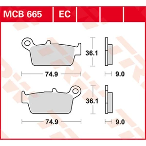 Comparateur de prix : TRW Plaquettes de frein, et mâchoires moto, MCB665 Allround organique