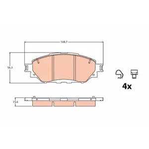 Kit de plaquettes de frein, frein à disque GDB2196 TRW GDB2196 pas cher