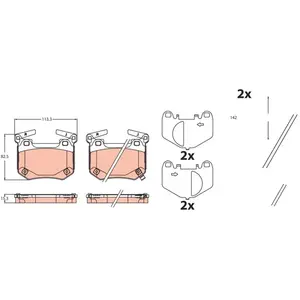 TRW Plaquettes de frein X4 pour KIA: Stinger (Ref: GDB2520) pas cher
