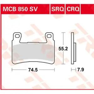 Trw Plaquettes De Frein Frittées Mcb850sv pas cher