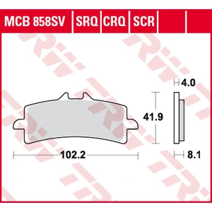 TRW Plaquettes de frein, et mâchoires moto, MCB858SV Sinter street pas cher