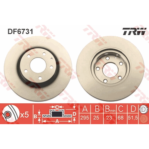 Disque de frein, ventil, Essieu avant TRW, par ex. pour Mazda pas cher