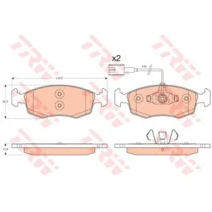 Kit de plaquettes de frein, frein à disque COTEC GDB1900 TRW GDB1900 pas cher