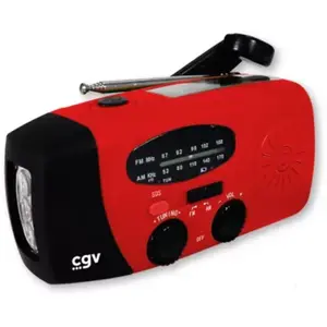 Radio FM CGV de survie à manivelle rouge pas cher