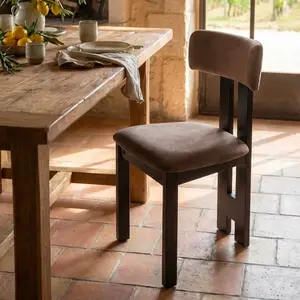 Mobilier design - Chaise de salle à manger design en velours ceriz mar...