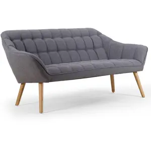 MENZZO Canapé 3 places scandinave zentao tissu gris clair Scandinave pas cher