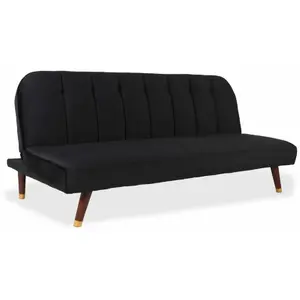 Comparateur de prix : MENZZO Cotecosy - Canapé convertible clic-clac Olympia Velours Noir - Noir