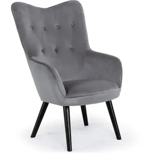 Comparateur de prix : MENZZO 3S. x Home Fauteuil Scandinave Velours Gris AMALECITE