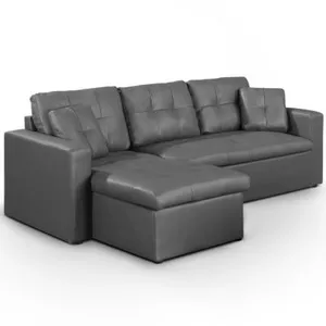 MENZZO Paris Prix - Canapé D'angle Convertible corto 230cm Gris pas cher