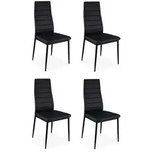 Menzzo MLM112157 Contemporain Stratus Lot de 4 Chaises Métal Noir 47 x 42,5 x 95,5 cm