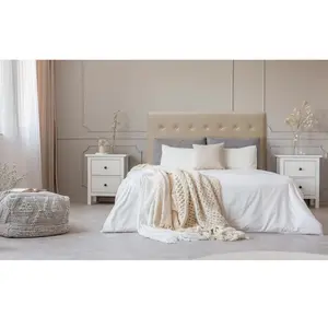 Menzzo HB160 Contemporain Luxor Tête de Lit Bois Taupe 8 x 170 x 122 cm pas cher