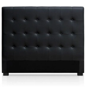 Menzzo HB140 Contemporain Luxor Tête de Lit Bois Noir 8 x 150 x 122 cm pas cher