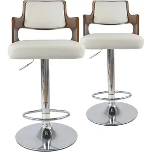 MENZZO 3S. x Home Lot de 2 tabourets de bar Noisette et Blanc KENZA pas cher