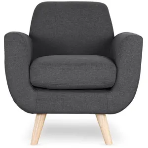 Comparateur de prix : MENZZO Cotecosy - Fauteuil scandinave Danube Tissu Gris foncé