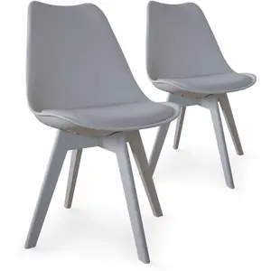 Chaises Juno Gris - MENZZO - Lot de 2 - Confortable - Moderne - Polypropylène