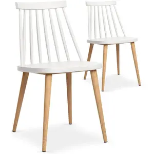 3S. x Home Lot de 2 chaises scandinaves blanches TAPLA