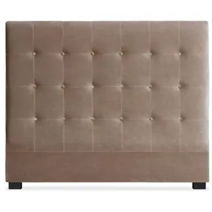 MENZZO 3S. x Home Tête de lit capitonnée 140 cm Velours Taupe PACA pas cher