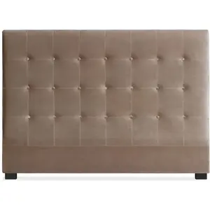 MENZZO 3S. x Home Tête de lit capitonnée 160 cm Velours Taupe PACA pas cher