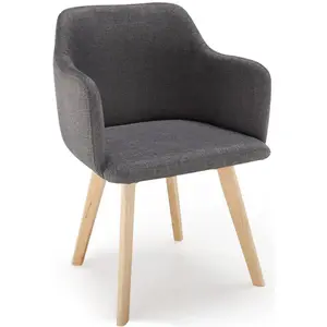 Comparateur de prix : MENZZO Chaise style scandinave Candy Tissu Gris Foncé - Gris foncé
