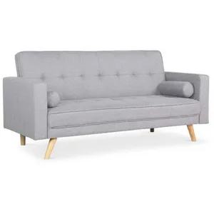 Comparateur de prix : MENZZO Canapé convertible clic-clac scandinave slow tissu gris clair Slow
