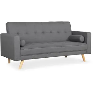 Comparateur de prix : MENZZO Canapé convertible clic-clac scandinave slow tissu gris foncé Slow