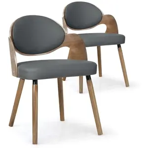 Chaises scandinaves - MENZZO - Estel - Bois Vintage & Gris - Lot de 2 pas cher