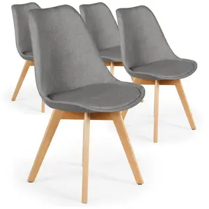 Comparateur de prix : NO NAME 3S. x Home Lot De 4 Chaises Scandinaves En Tissu Gris ESBEN