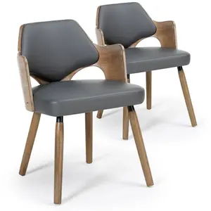 MENZZO Lot de 2 chaises scandinaves Dima Vintage Gris TU pas cher
