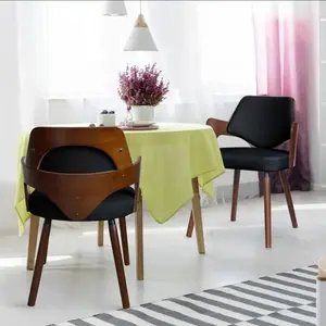 MENZZO Lot de 2 chaises scandinaves Dima Bois Noisette et Noir TU pas cher
