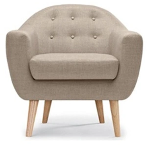 Menzzo qh8805beige Savoy Fauteuil scandinave Tissu Beige 79 x 78 x 73 cm