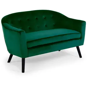 MENZZO Cotecosy - Canapé 2 places scandinave Savoy Velours Vert pas cher