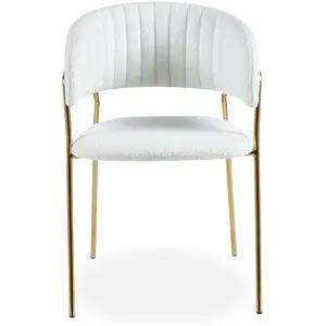 3S. x Home Lot de 4 chaises Tabata Tissu Bouclette Crème