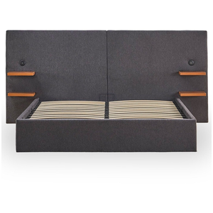MENZZO Lit-coffre complet avec tablettes et ports usb intégrés 140x190cm pas cher