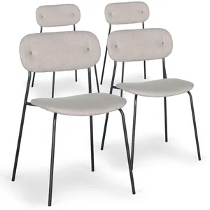 Menzzo Lot de 4 Chaises Design "Tyler" 80cm Beige pas cher