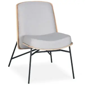 Menzzo Fauteuil Design "Vincente" 80cm Gris Clair