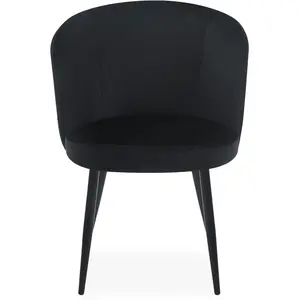 3S. x Home Lot de 2 chaises modernes matelassées Malawi Velours Noir
