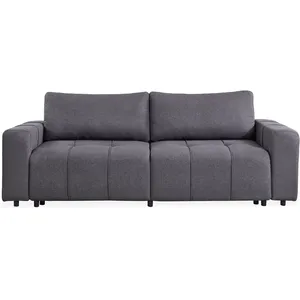 3S. x Home Canapé convertible 3 places Cloudy Tissu effet lin Gris foncé pas cher