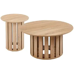 3S. x Home Ensemble de 2 tables basses Annabel Chêne clair pas cher
