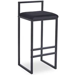 Comparateur de prix : MENZZO Tabouret de bar en métal Drakkar Noir et Velours Noir TU
