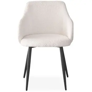 Lot de 2 Chaises Bouclette "Joa" 79cm Crème