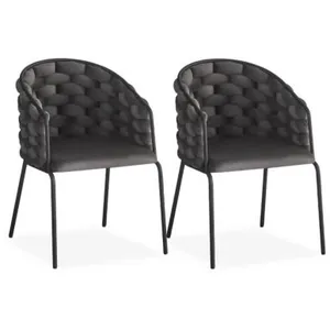 Menzzo Lot de 2 Chaises Design "Elvire" 79cm Gris pas cher
