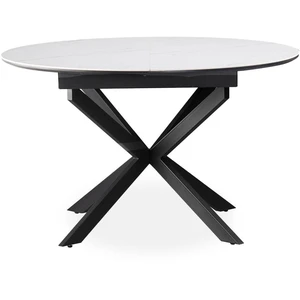 Comparateur de prix : MENZZO Table extensible Tyrese 160cm pieds en étoile et plateau effet marbre Blanc